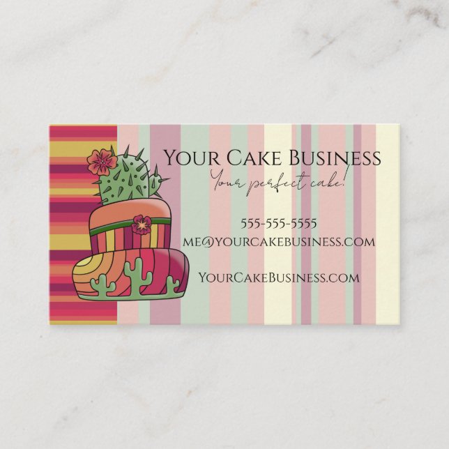Southwestern Cactus Business Card (Front)