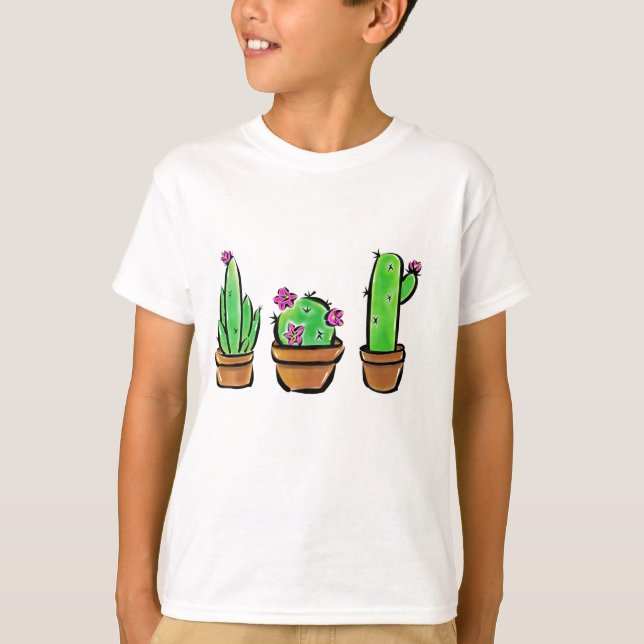 Southwestern Cactus cacti succulents  T-Shirt (Front)