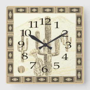 Southwestern Cactus Clock