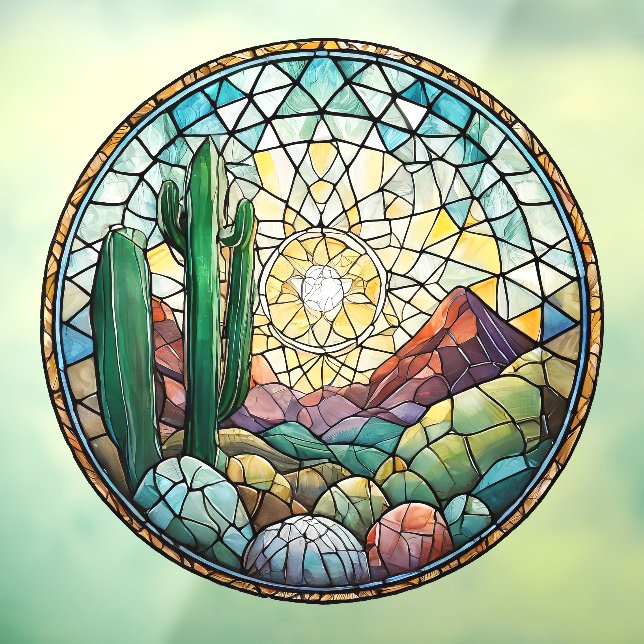 Southwestern Cactus Desert Wall Clock Window Cling (Sheet 3)