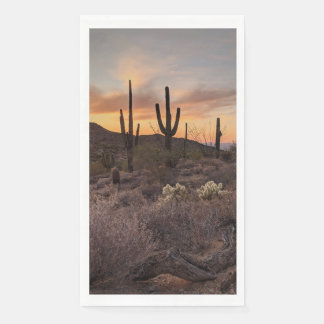 Southwestern Cactus Sunset Desert Paper Guest Towels