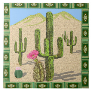 southwestern cactus tile