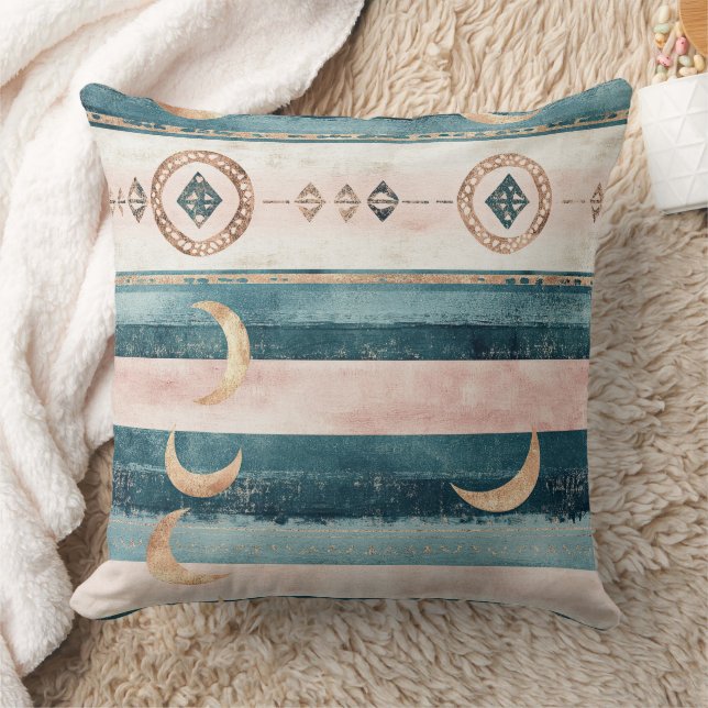 Southwestern Celestial Pattern - Desert Style Throw Pillow (Blanket)