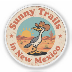 Southwestern Charm_ New Mexico Roadrunner Vintage  Sticker