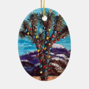 "Southwestern Christmas" Ceramic Ornament