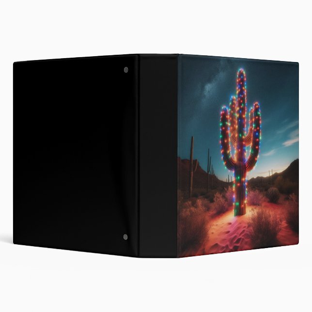 Southwestern Christmas desert cactus  3 Ring Binder (Background)