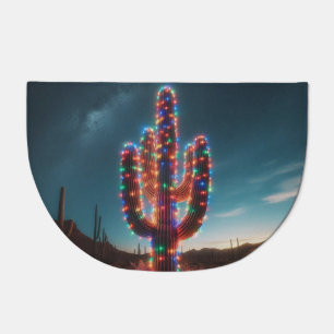Southwestern Christmas desert cactus Doormat
