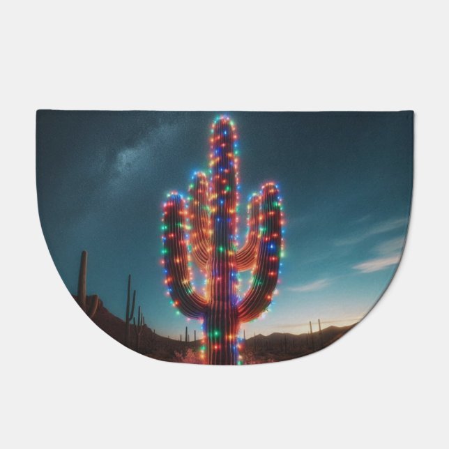 Southwestern Christmas desert cactus  Doormat (Front)