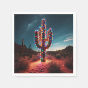 Southwestern Christmas desert cactus Napkins