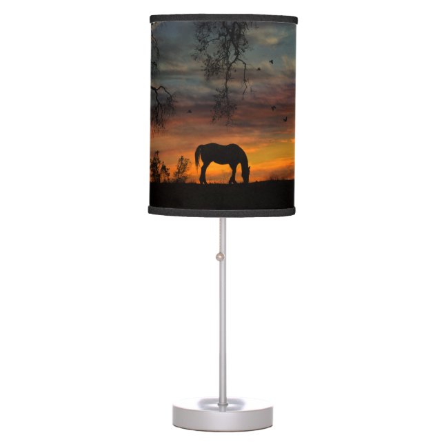 Southwestern Colored Silhouette Horse Light Lamp (Front)