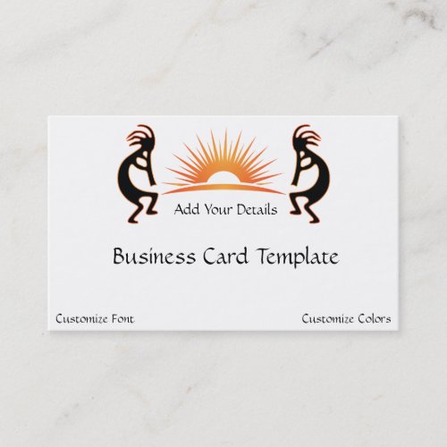 Southwestern Colorful Logo Kokopelli Business Card