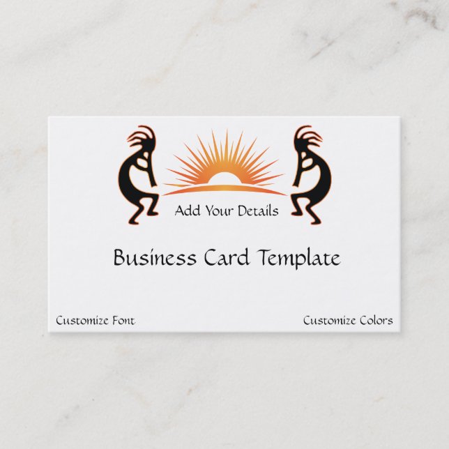Southwestern Colorful Logo Kokopelli Business Card (Front)