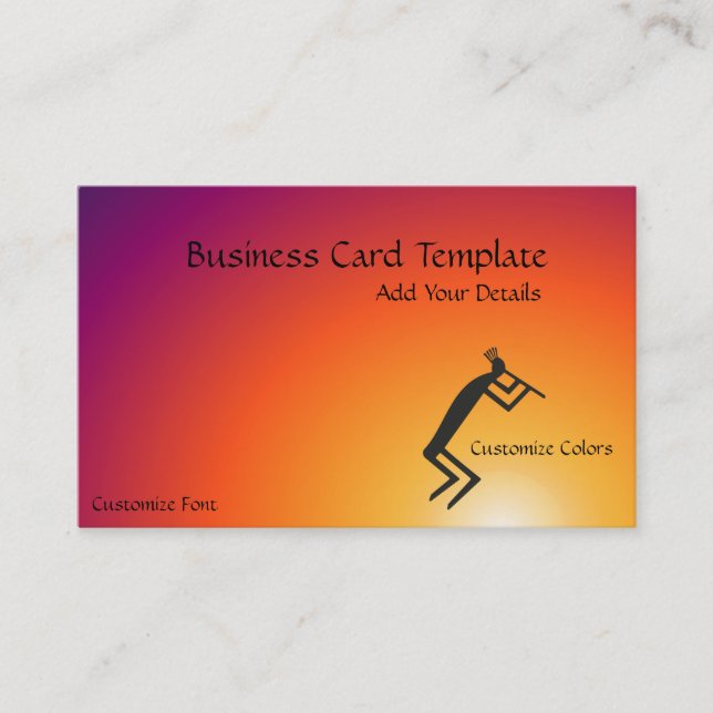 Southwestern Colorful Logo Kokopelli Business Card (Front)
