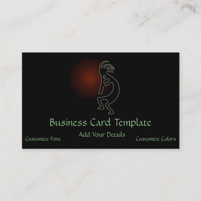 Southwestern Colorful Logo Kokopelli Business Card (Front)
