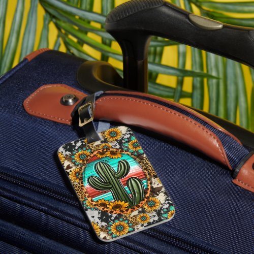 Southwestern Country Cactus   Luggage Tag