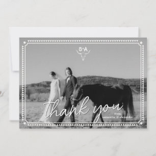 Southwestern Country Photo Wedding Rustic Note Thank You Card