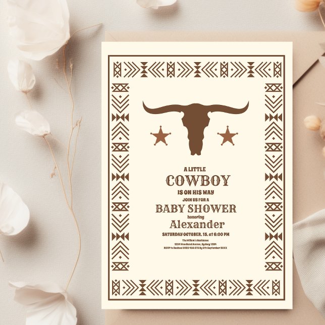 Southwestern Country Ranch Western Baby Shower Invitation (Creator Uploaded)