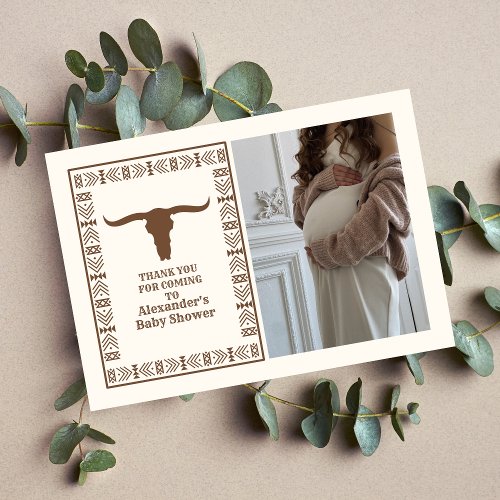 Southwestern Country Ranch Western Baby Shower Thank You Card