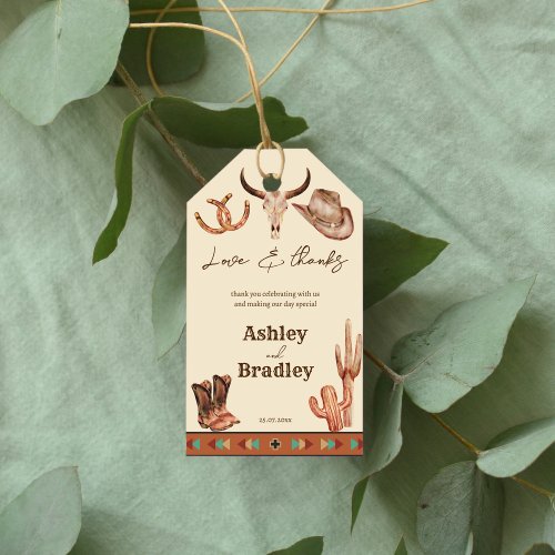 Southwestern country ranch western cowgirl wedding gift tags