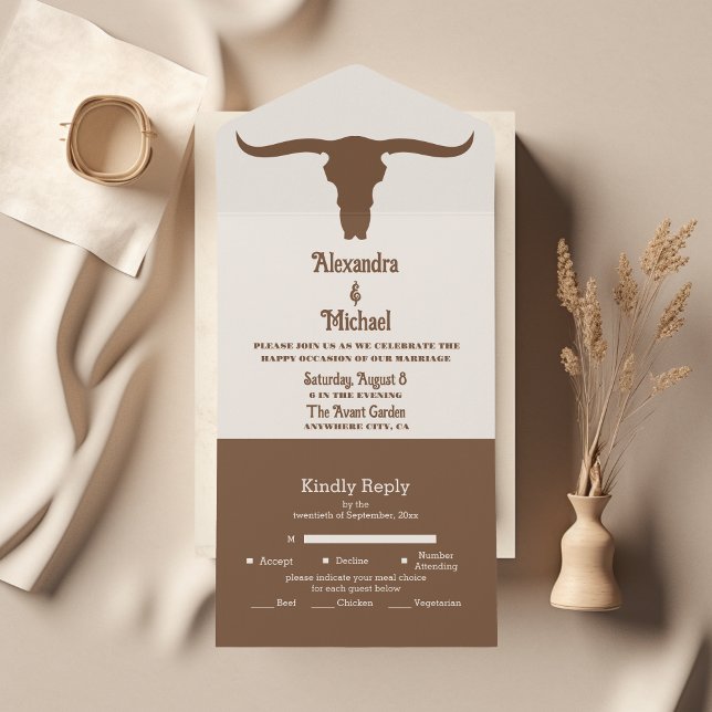 Southwestern Country Ranch Western Wedding All In One Invitation (Creator Uploaded)