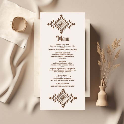 Southwestern Country Ranch Western Wedding Menu