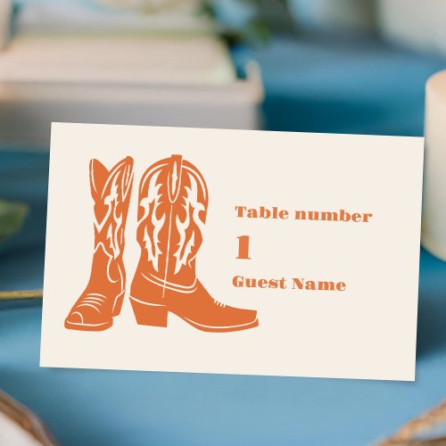 Southwestern Country Ranch Western Wedding Place Card