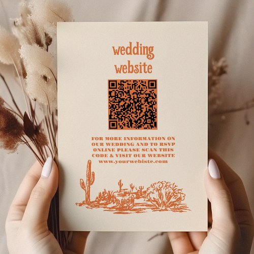 Southwestern Country Ranch Western Wedding QR CODE Enclosure Card