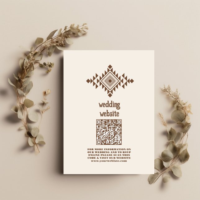 Southwestern Country Ranch Western Wedding QR CODE Enclosure Card (Creator Uploaded)