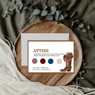 Southwestern Cowboy Theme wedding Details Card