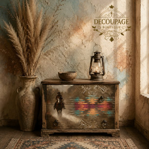 Southwestern Cowboy Tribal Art Decoupage Tissue Paper