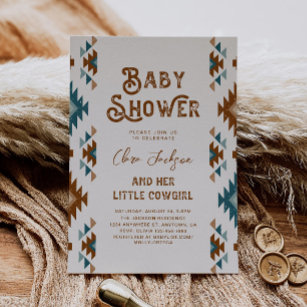 Southwestern Cowgirl Baby Shower Invitation