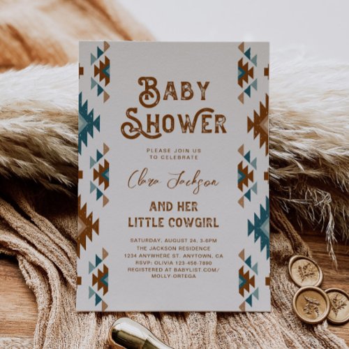 Southwestern Cowgirl Baby Shower Invitation