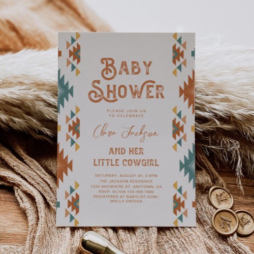 Southwestern Cowgirl Baby Shower Invitation