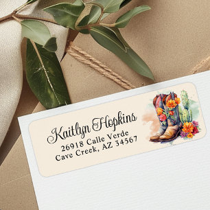 Southwestern Cowgirl Boots Return Address Label