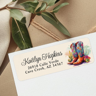 Southwestern Cowgirl Boots Return Address Label