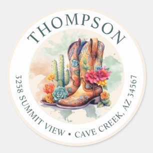 Southwestern Cowgirl Boots Return Address Label