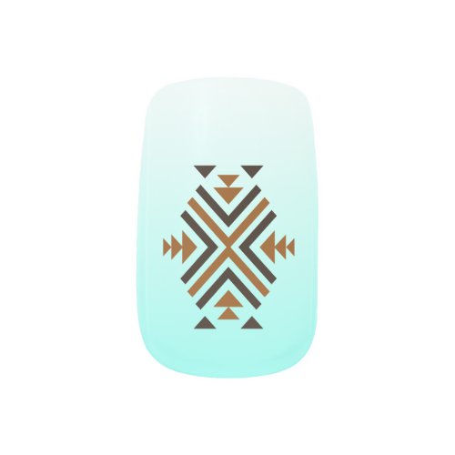 Southwestern cowgirl rodeo turquoise folk pattern minx nail art