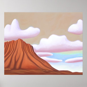 Southwestern Desert and Mesa Minimalist Art Poster