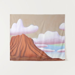 Southwestern Desert and Mesa Minimalist Art Tapestry
