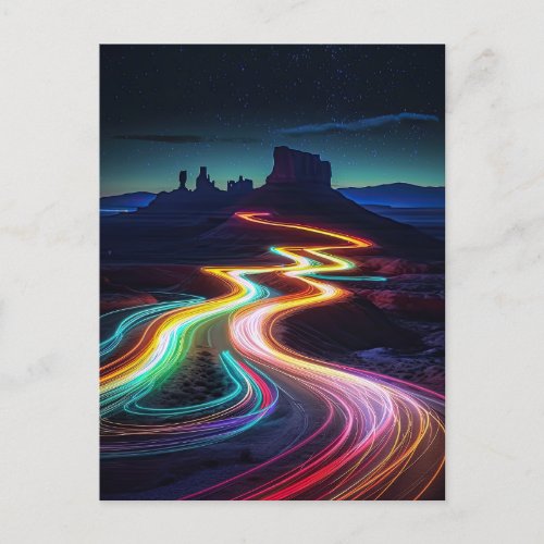 Southwestern Desert Arizona Utah Neon Landscape Postcard