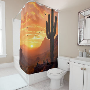 Southwestern Desert at Sunset Shower Curtain