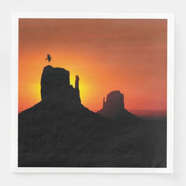 Southwestern Desert Buttes Paper Dinner Napkins (Front)