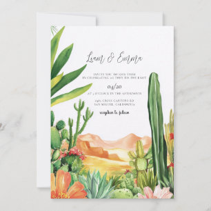 Southwestern Desert Cactus Arizona Wedding Invitation