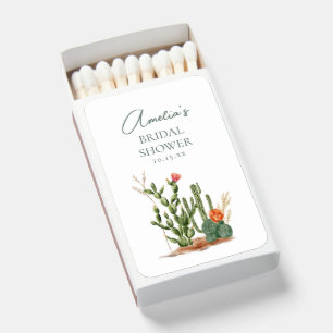 Southwestern Desert Cactus Bridal Shower Custom Matchboxes