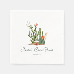 Southwestern Desert Cactus Bridal Shower Custom Napkins