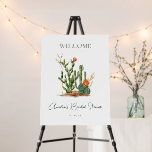 Southwestern Desert Cactus Bridal Shower Welcome Foam Board