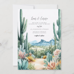 Southwestern Desert Country Cactus Wedding Invitation