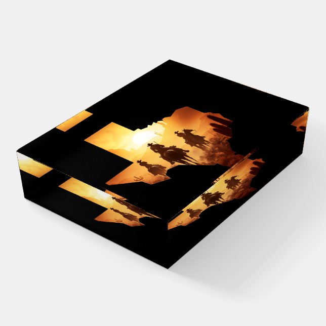 Southwestern Desert Cowboys Texas State  Paperweight (Angled)