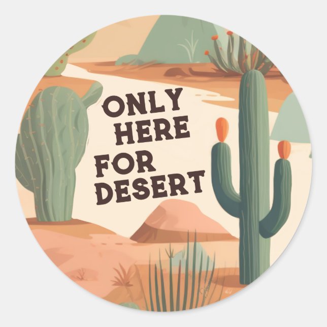 Southwestern Desert Dessert Favor Classic Round Sticker (Front)