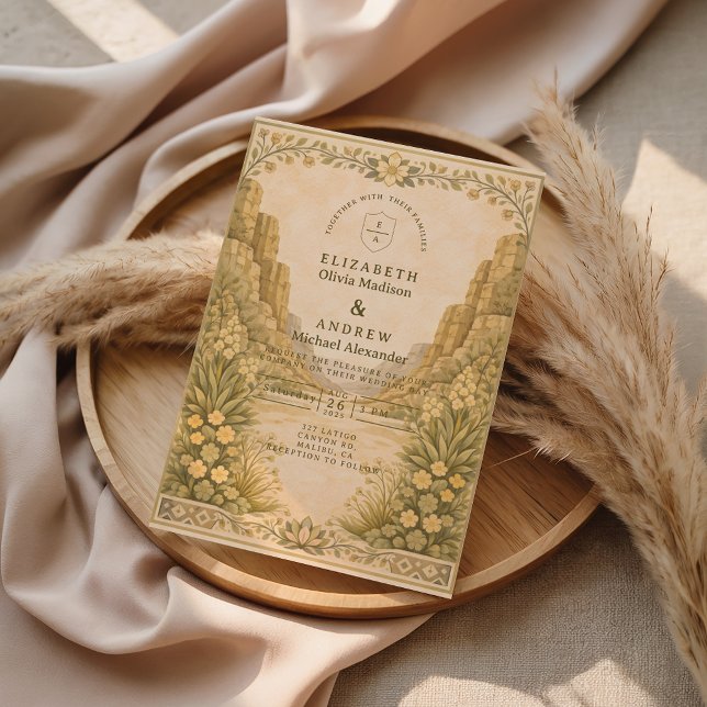 Southwestern Desert Floral Wedding Invitation (Creator Uploaded)